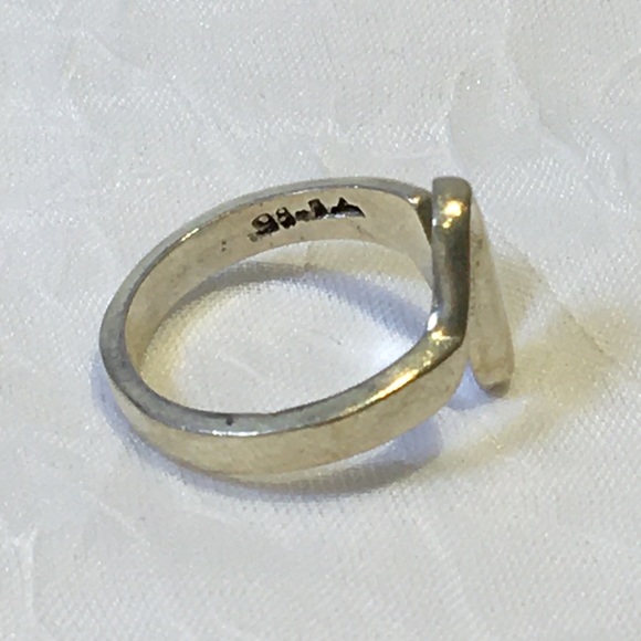 Mexico 925 Sterling Silver Zigzag Shape Ring - Picture 4 of 6